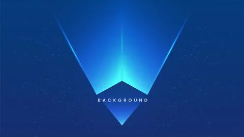 Blue neon lights in triangle shape background Stock Illustration