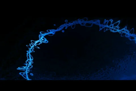 Blue neon line lighting up loop Stock Footage 562539