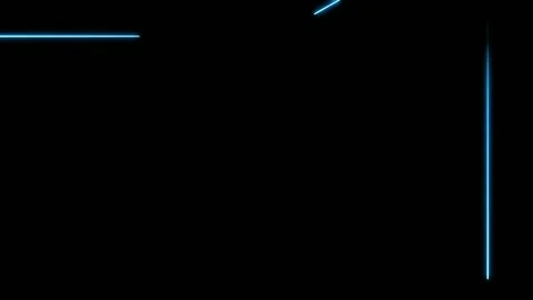 Blue neon line segments moving across black background loop Stock Footage 336087751
