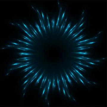 Blue neon linear laser rays abstract tech background 스톡 일러스트