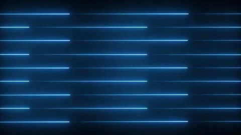 Blue neon lines flowing horizontally on dark background for technology backdrops 動画素材 338183592