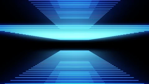 Blue neon lines glowing. Abstract 3d animation. Stock Footage 121538949