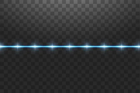 Blue neon lines with light effects isolated on black transparent background Stock Illustration