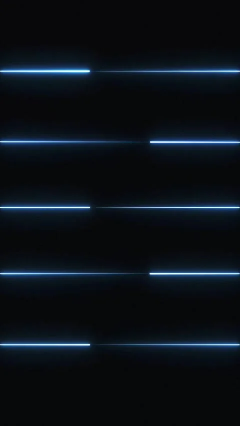 Blue neon lines moving seamlessly across a vertical dark background. Stock-Footage 333569383