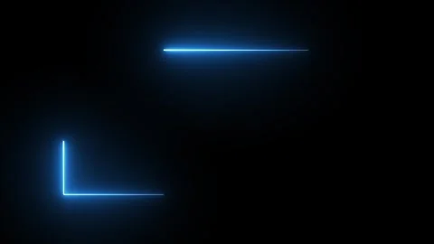 Blue neon lines rectangle frame animation loop on dark background, technology Video stock 336963205