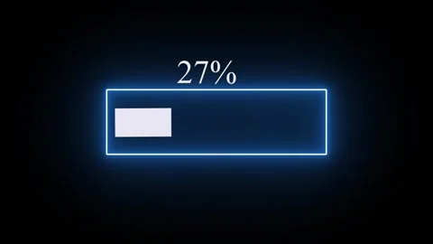 Blue neon loading bar showing 30 percent completion on a dark background pr.. Stock Footage 337566926