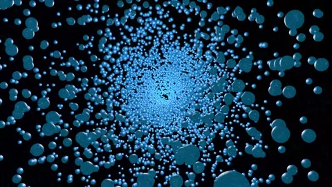 Blue neon, luminous moving streams of light, around. Stock Footage 165539283
