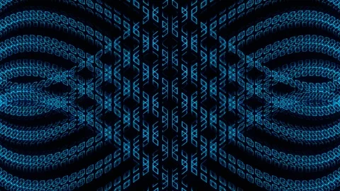 Blue Neon Movement on Endless Shape Background VJ Loop in 4K Stock Footage 276315579