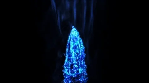 Blue neon or flame running Tiger and transform into smoke Video stock 124631129