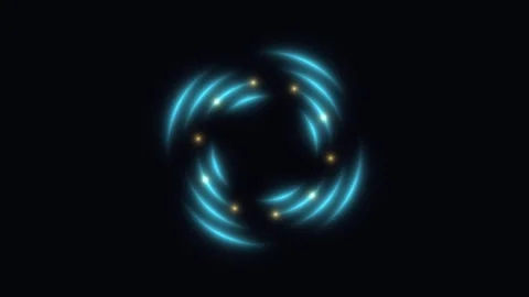 Blue Neon Orbital Light Trails Seamless Loop Stock Footage 340749289