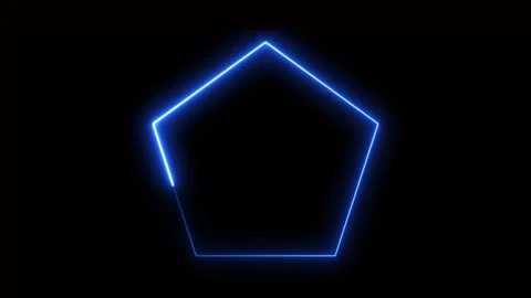 Blue neon pentagon glowing loop background. Stock-Footage 332089271