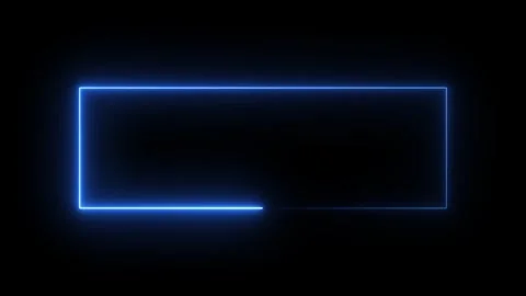 Blue neon rectangle animation on black background. Vídeos de archivo 331897192