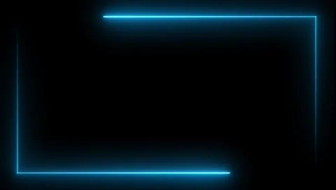 Blue Neon Rectangle Border on Black Background frame Stock-Footage 318633873