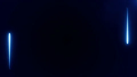 Blue neon rectangle frame at the screen border on black background. Abstract Stockbeeldmateriaal 134338255