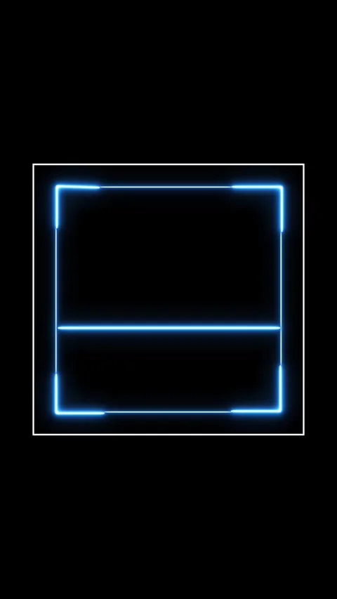 Blue Neon Rectangular Frame with Black Background border rectangle Video stock 337462323