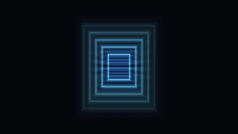 Blue Neon Rectangular Tunnel Seamless Loop Stock Footage 340747760