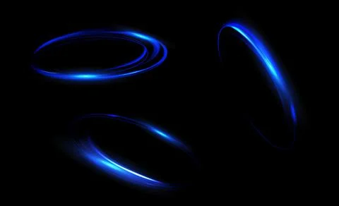 Blue neon ring. Glowing circle. Glow effect. Round light frame. abstract light Stock Illustration