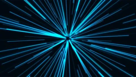Blue neon shiny rays abstract glowing background Illustrazione stock