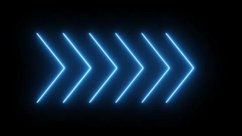 Blue neon single line directional right blinking arrow animation. signal ic.. Stock Footage 296473720