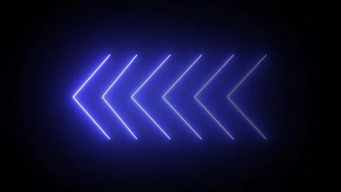 Blue neon single-line directional left arrow animation. signal icon. Moving.. Stock Footage 296473832