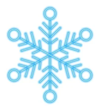 Blue Neon Snowflake Ilustração Stock