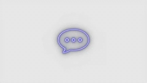 Blue Neon Speech Bubble Icon Stock Footage 320637122