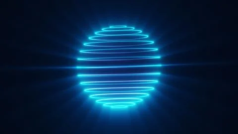 Blue Neon Sphere Stock Illustration