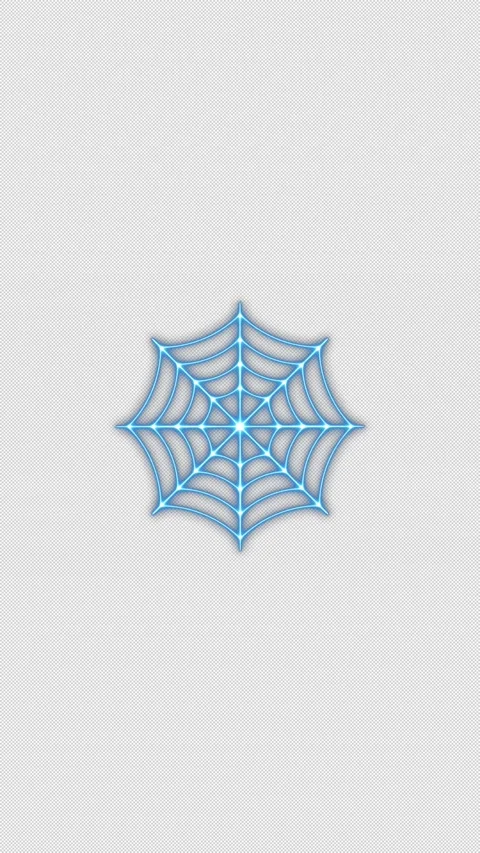 Blue Neon Spider Web Flickering Loop Animation for Halloween Stock Footage 341841569