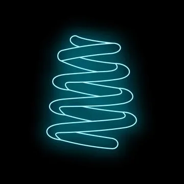 Blue neon spiral spring icon isolated black Stock Illustration