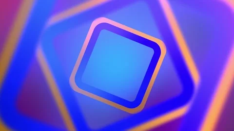 Blue Neon Square Abstract Background Stock Footage 318956146
