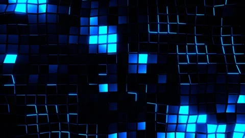 Blue Neon Square Grid Background VJ Loop l 4K Stock Footage 294928254