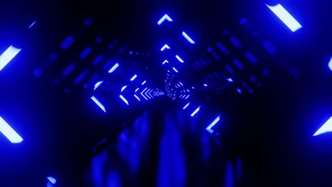 Blue neon square rhombus blinking VJ loop background Stock Footage 213173364
