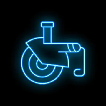 Blue neon style icon of angle grinder cutting something Stock Illustration
