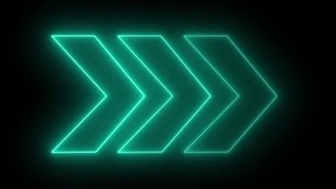 Blue neon swipe arrow pointing to right and moving on black background. Ani.. Stock Footage 291944645