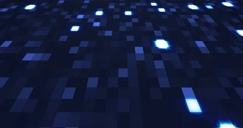 Blue neon technology background. Glittering blue poligons moving in a cyberspace Stock Footage 123235968