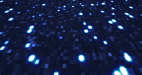 Blue neon technology background. Glittering blue poligons moving in a cyberspace Stock Footage 126570649