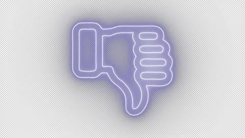 Blue Neon Thumbs Down Icon Stock Footage 320529731