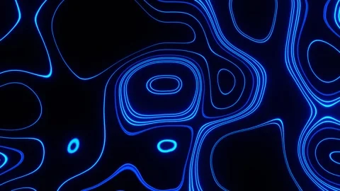 Blue Neon Topographic Pattern Background VJ Loop in 4K Stock Footage 344100090