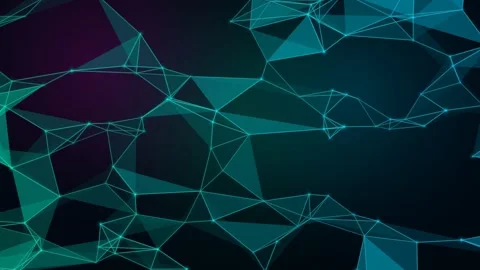 Blue Neon Triangle Mesh Seamless Looping Abstract Background Motion Graphic Vídeos de archivo 345703808