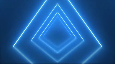 Blue Neon Tunnel Light Loop Stock Footage 310662963