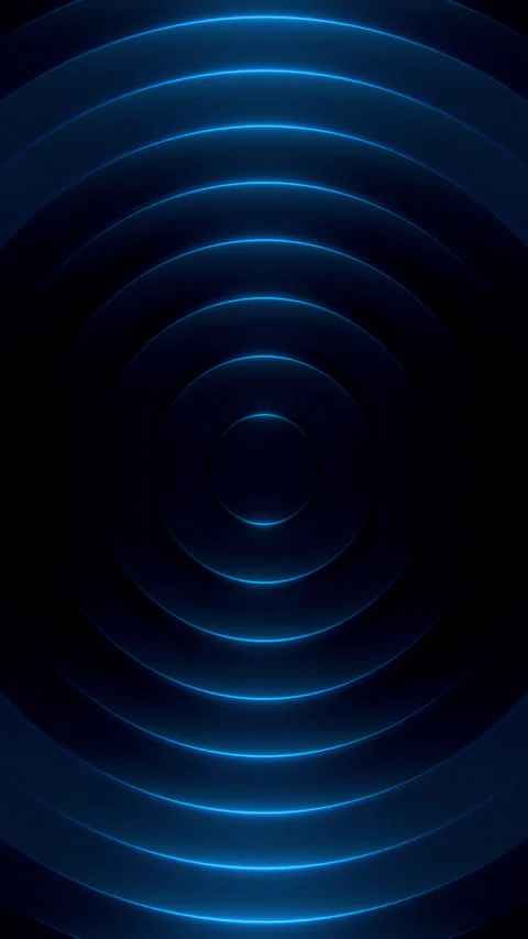 Blue Neon Vertical Concentric Wave Rings Forming Futuristic Depth Effect. Looped Vidéo 329224875