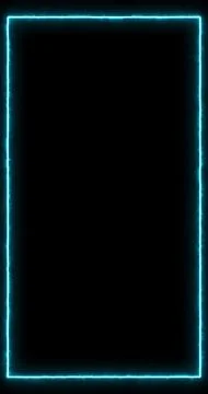 Blue Neon Vertical Frame Background, Futuristic Glowing Border Animation fo.. Stock Illustration