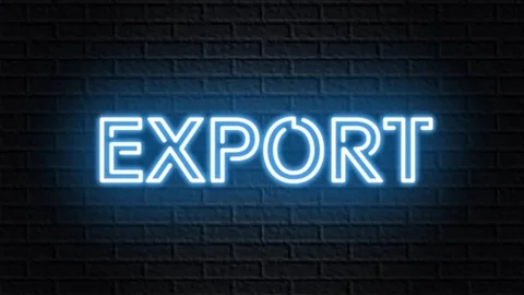 Blue neon video animation export Stock Footage 120606771