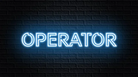 Blue neon video animation operator Stock Footage 120606636