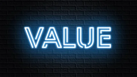 Blue neon video animation value Stock Footage 119547463