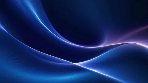 Blue Neon Wave Abstract Flow with Light Gradient Smooth Flowing Background Stock Footage 313533963