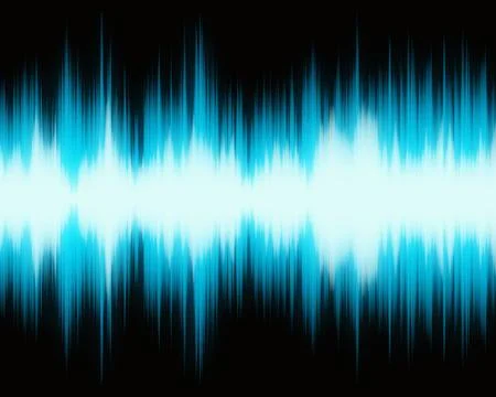 Blue neon waveform pattern on black backgrounds Stock Illustration