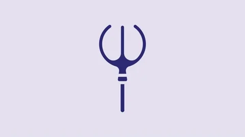 Blue Neptune Trident icon isolated on purple background. 4K Video motion graphic Stock Footage 232917148