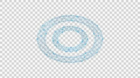 Blue Nested Network Torus Isolated on Transparent Background Stock Illustration