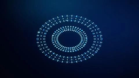 Blue Nested Network Torus Technology Background Stock-Illustration